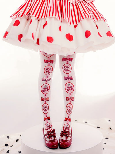 Cherry Pie Sweet Lolita Overknee Stockings