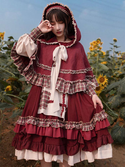 Little Red Riding Hood Long Sleeves One Piece