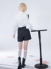 Bunny Theater Black Striped Pattern Ouji Shorts