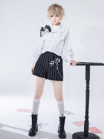 Bunny Theater Black Striped Pattern Ouji Shorts