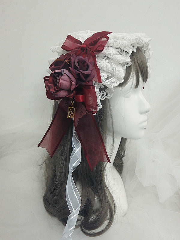 Handmade Gothic Lolita Rose Bowknot Hairband