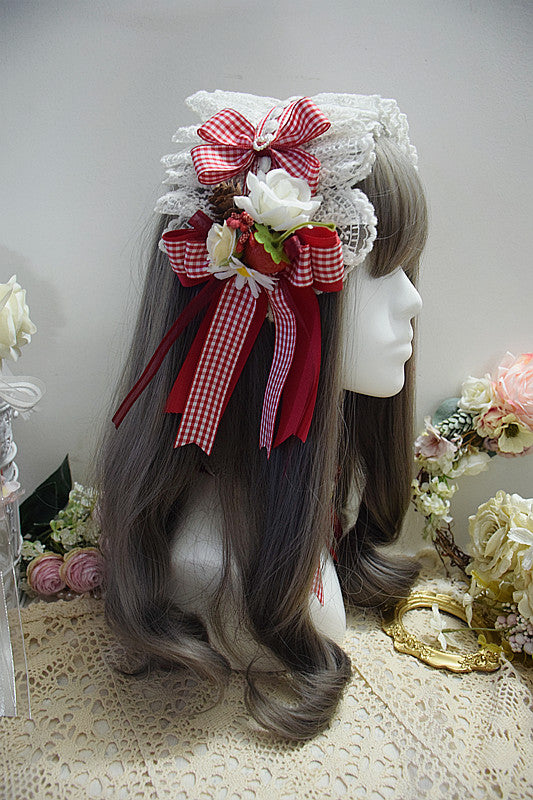 Handmade Sweet Lolita Cute Strawberry Berry Bowknot KC