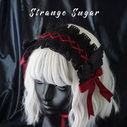 Handmade Black and Red Gothic Lolita Hairband