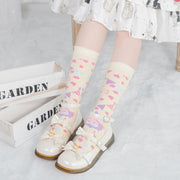 Bunny Carnival Print Knitted Socks/Stockings