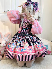 【Rabbit Dessert Chef】~Original Design of White Sugar GirllolitaDress SweetjskSuspender Dress