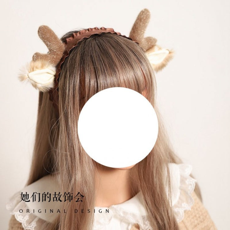 Handmade Antlers Plush Lolita Hairband / KC