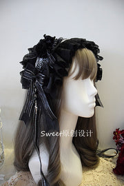 Handmade Gothic Lolita Gorgeous Bowknot Ribbon Hairband