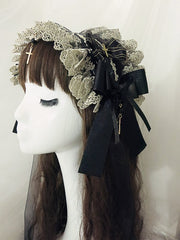 Handmade Elegant Gothic Lolita Bowknot Lace Hairband
