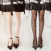 Heart Star Interlaced Lolita Thin Overknee Stockings