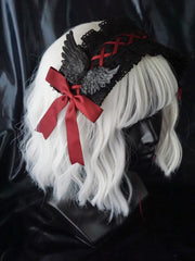 Handmade Black and Red Gothic Lolita Hairband