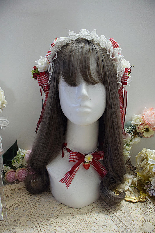 Handmade Sweet Lolita Cute Strawberry Berry Bowknot KC