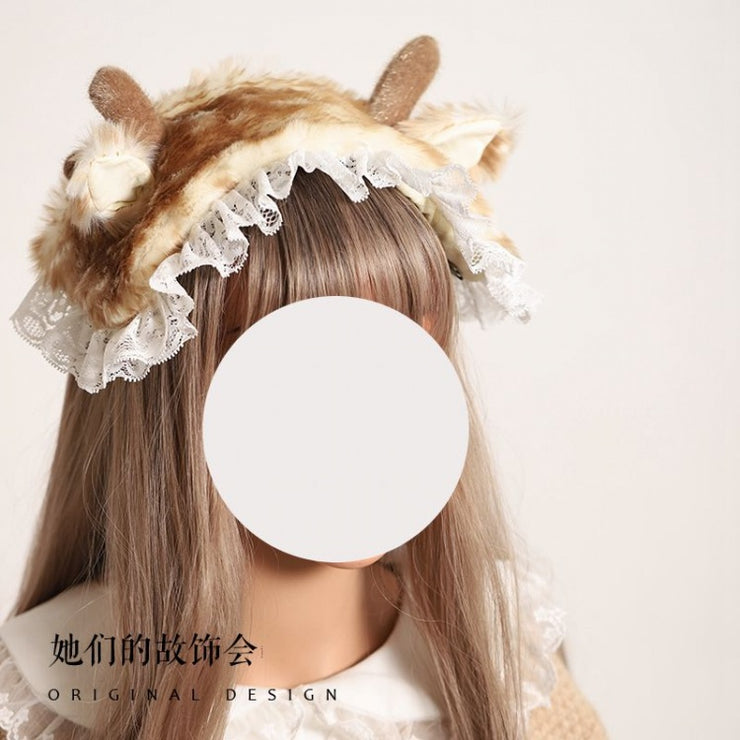 Handmade Antlers Plush Lolita Hairband / KC