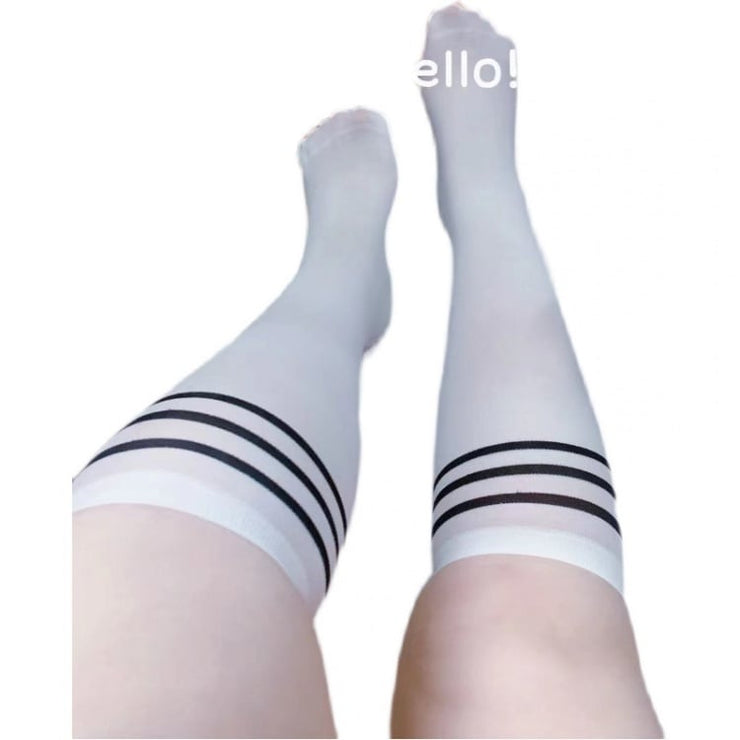 Plus Size JK White / Black Lolita Stockings