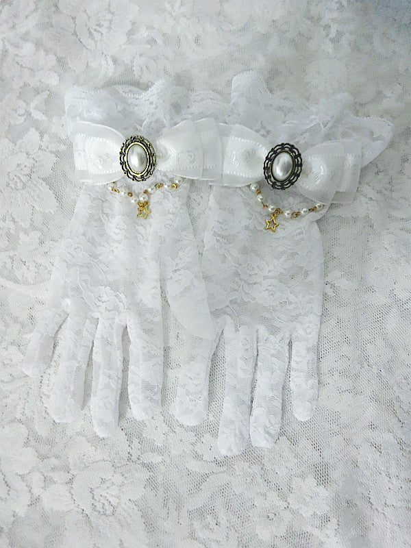 Handmade Elegant Gothic Lolita Hanayome Lace Gloves