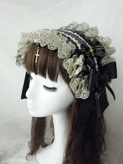 Handmade Elegant Gothic Lolita Bowknot Lace Hairband