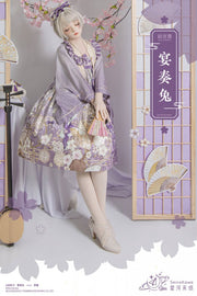 Banquet of the Rabbit Print Wa Lolita Dress Haori