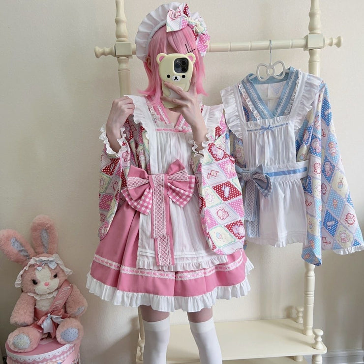 【Zhaohe Sweet Pet】~Original Design of White Sugar GirlLolitaDress Cute Japanese Style Maid Dress Summer