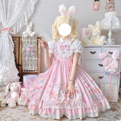 White Sugar Girl{Spot Goods}~Factory Original DesignLolitaCute Cat Sweetheart DressjskSuspender Dress