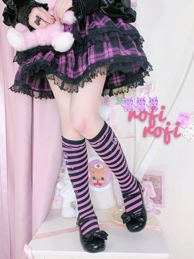 Sensen Hospital Sweet Lolita Underknee Striped Stockings