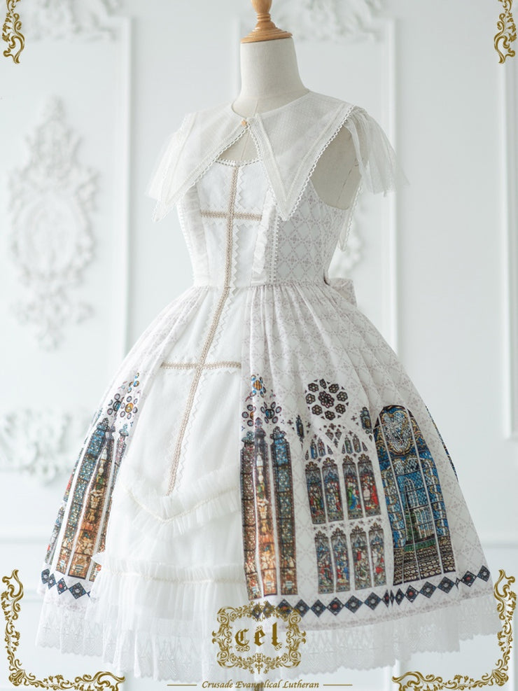 White Church Stained Window Jumper Skirt