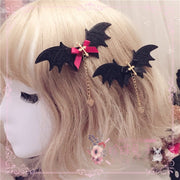 Bat Cross Handmade Halloween Hairclip or Brooch