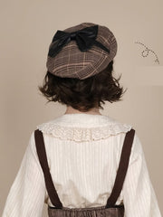 Clearance-Little Detective Seires Punk Plaid Beret