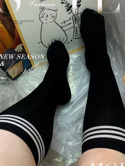 Plus Size JK White / Black Lolita Stockings