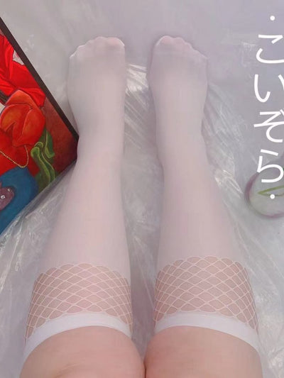 Plus Size Velvet White Lolita Stockings