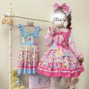 【Rabbit Dessert Chef】~Original Design of White Sugar GirllolitaDress SweetjskSuspender Dress