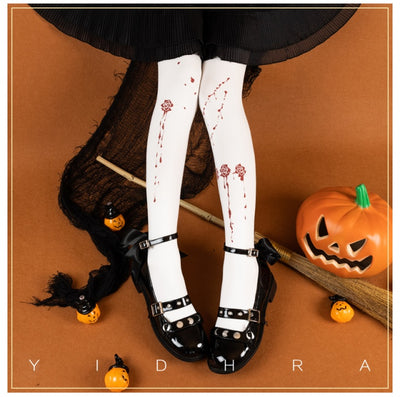 Corpse Bride Halloween Rose Lolita Tights