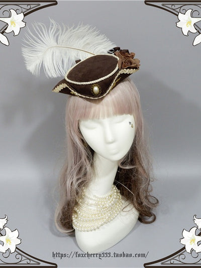 Classical Pastoral Feather Flower Decorated Handmade Hat