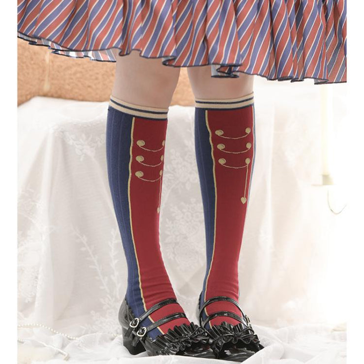 Nutcracker Cotton Underknee Stockings