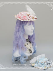 Gorgeous Feather Flowers Bowknots Decorated Handmade Hat