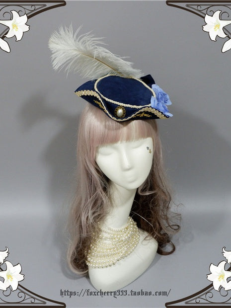 Classical Pastoral Feather Flower Decorated Handmade Hat