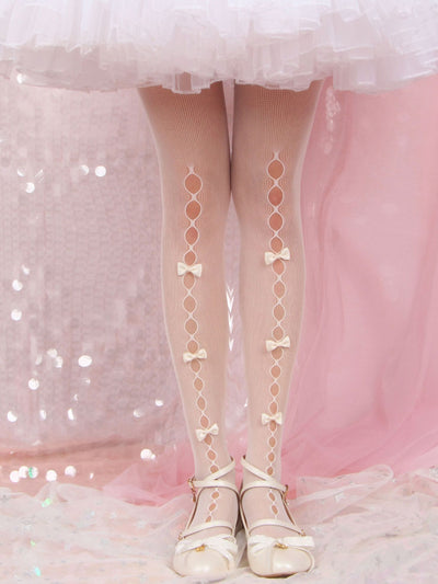 Cutout Front Small Bowknots Lolita Tights