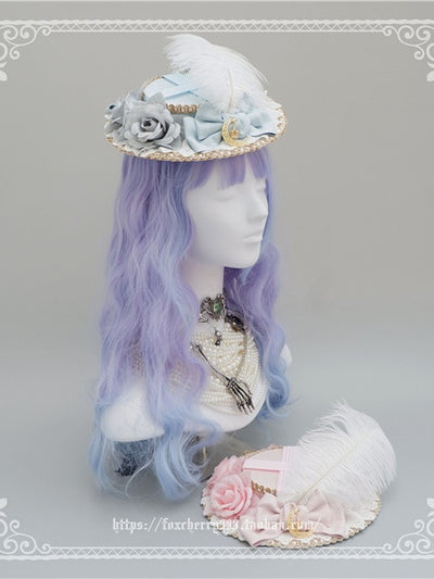 Gorgeous Feather Flowers Bowknots Decorated Handmade Hat