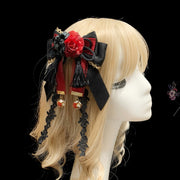 Black and Red Wa / Han Lolita Hairclip