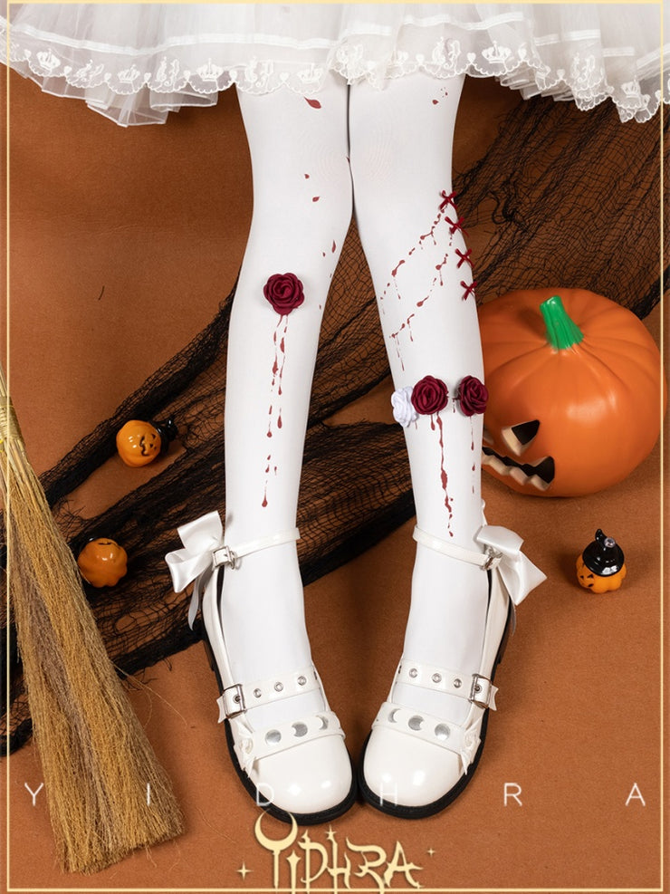 Corpse Bride Halloween Rose Lolita Tights