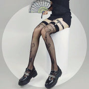 Polka Dot Heart Pattern Overknee Lolita Stockings