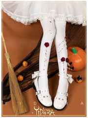 Corpse Bride Halloween Rose Lolita Tights