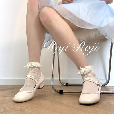 Mini Ribbon Bowknot Lace Ruffled Ankle Lolita Socks