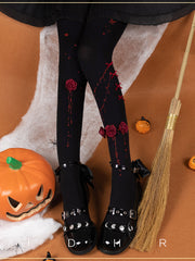 Corpse Bride Halloween Rose Lolita Tights