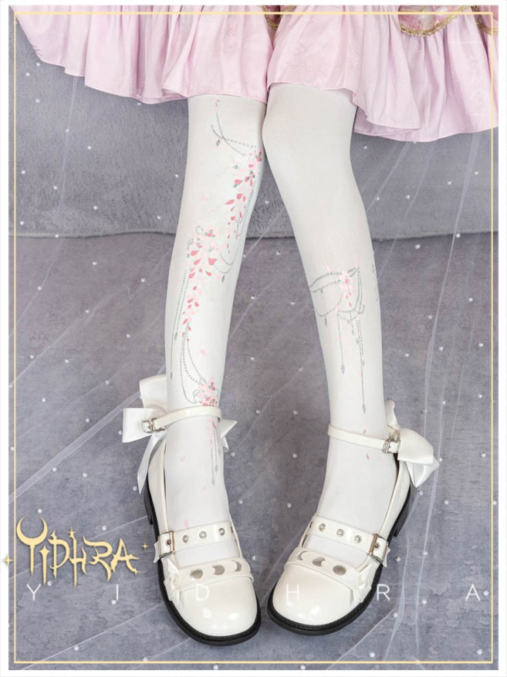 Wisteria Flowers Spring Gorgeous Version Lolita Tights