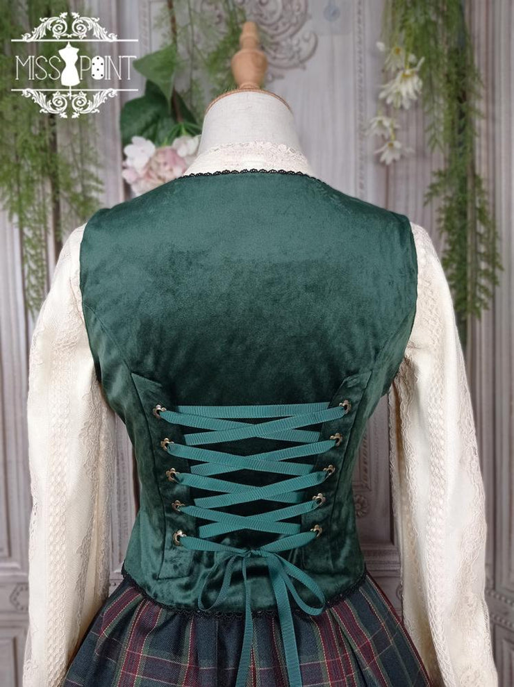 Ode To Joy Velvet Vintage Lace-up Vest Custom Size Available