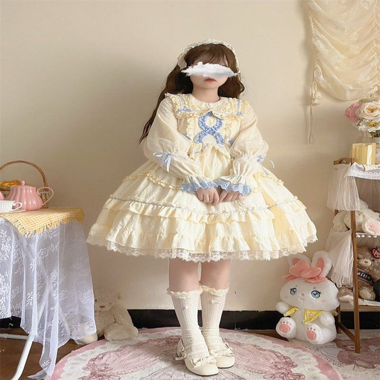 White Sugar Girl{Spot Goods}~Factory Original DesignLolitaMid-Ancient Sweet DressopLong Sleeve Dress Spring and Autumn