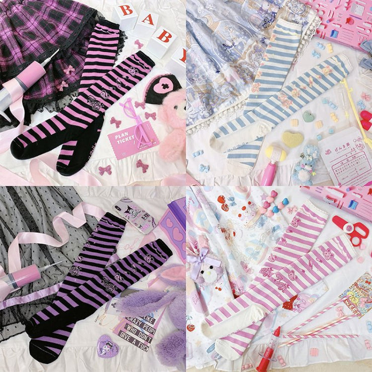 Sensen Hospital Sweet Lolita Underknee Striped Stockings