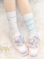 Sweet Whimsical World Sweet Socks with Detachable Lace Cuff