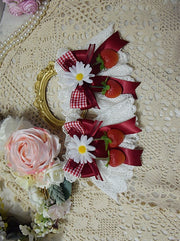 Handmade Sweet Lolita Strawberry Bowknot Gloves / Wristcuffs