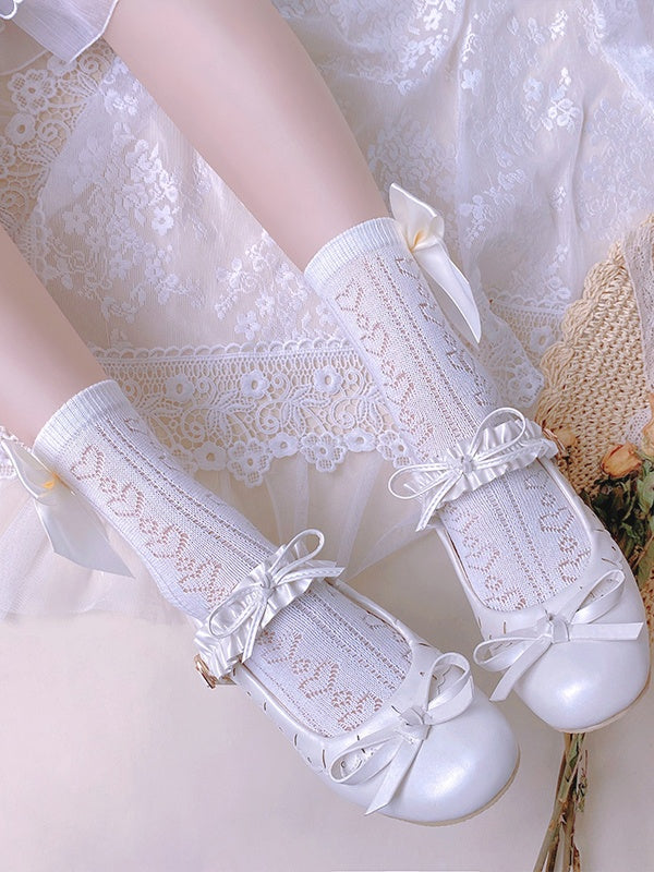 Cute Ribbon Bowknot Cotton Lolita Socks