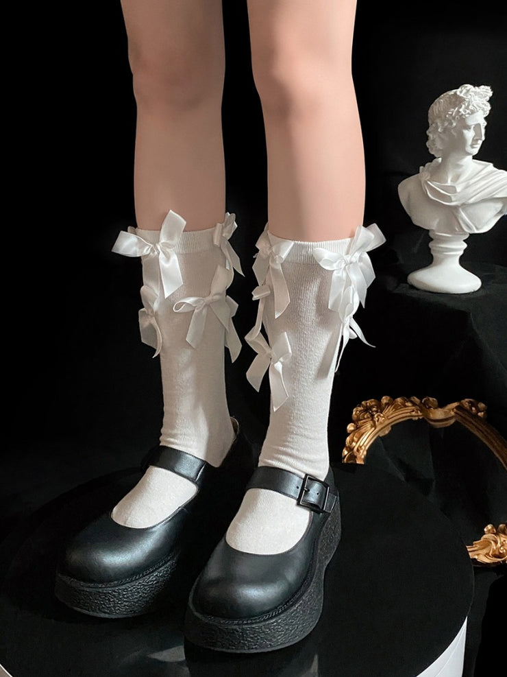 Ribbon Bowknots Underknee Lolita JK Socks